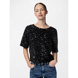 PIECES Pieces dame top PCKAM Restudsalg Black Black sequins
