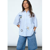 Sisters Point SISTERS POINT dame nederdel ELLA-N Shirt Stripes Emb