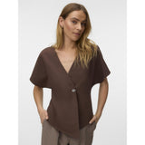 Vero Moda VERO MODA Dame Top VMSONJA Top Chocolate Martini SILVER BUTTON