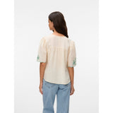 Vero Moda VERO MODA dame bluse VMBRIDGET Blouse Birch BOSPHORUS EMB.