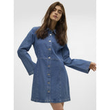 Vero Moda VERO MODA dame kjole VMHILJA Restudsalg Medium blue denim