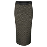 Vero Moda VERO MODA dame nederdel VMARIA Skirt Black W. SILVER MINK GRAFIC PRINT
