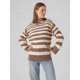 Vero Moda VERO MODA dame strik VMHERMOSA Restudsalg Brown Lentil W BIRCH