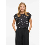 VILA VILA dame top VIELLETTE Top Black aop snow white dots