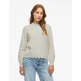 VILA VILA DAME STRIKTRØJE VINIKOLINA Blouse Super Light Natural Melange