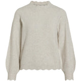 VILA VILA DAME STRIKTRØJE VINIKOLINA Blouse Super Light Natural Melange