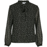 VILA VILA dame bluse VIKIRSTI Restudsalg Black Beauty Ika