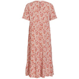 VILA VILA dame kjole VIPADDINA Dress Cloud Dancer RED FLOWERS