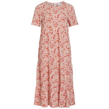 VILA VILA dame kjole VIPADDINA Dress Cloud Dancer RED FLOWERS