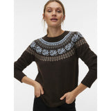 Vero Moda Vero moda dame strik VMSIMONE Knit Chocolate Torte CASHMERE BLUE/BIRCH/SILVER