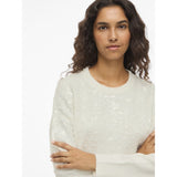VILA Vila dame strik VISIQUIN Restudsalg White